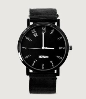 Moana Rd Te Reo Maori Black Analogue Watch