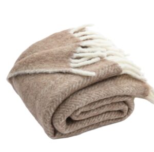 Woven Herringbone Nz Wool Chestnut Throw 130X200Cm