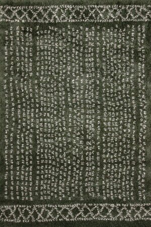 Nomad Kapali Jungle Green Chunky Shaggy Rug 1.6X2.
