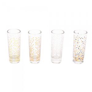 Gold Sparkles Set Of 4 Shotglasses