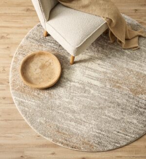 Saxony Angelo Ecru Round Floor Rug 1.6M