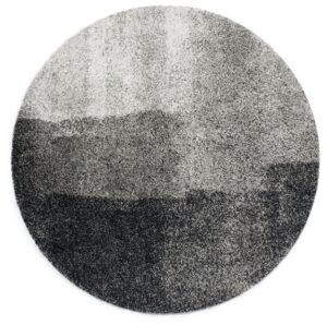 Saxony Cooper Charcoal Round Floor Rug 1.6M