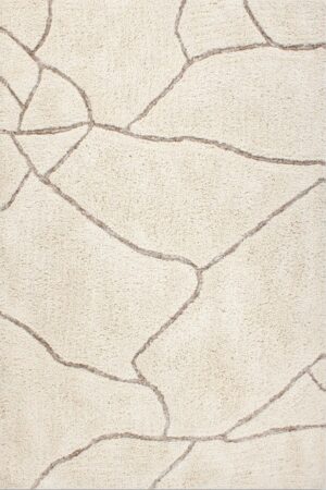 Aria Ivory Shaggy Carved Floor Rug 2.0X2.9M