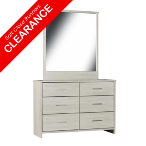 Atlas 6Dr Dresser W/Mirror Blonde 1153X396X1818H
