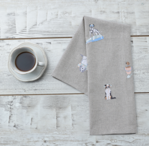 Beach Dogs 55:45 Linen Cotton Teatowel 50X70Cm