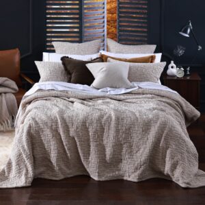 Livie Bark Cotton Jacquard Bedspread King
