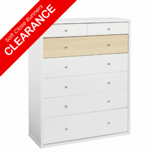 Cosmo 7Dr Tallboy White/Beech 994X396X1227H