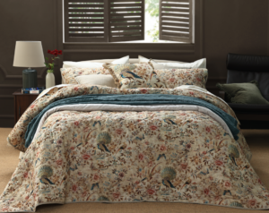 Milan Quilted Linen Cotton King Bedspread Set