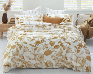 Botanical Ochre 250Tc Cotton Percale King Duvet Se