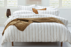Cape Stripe Ochre 250Tc Cotton Percale King Duvet