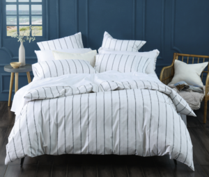 Cape Stripe Bluestone 250Tc Cotton Percale King Du