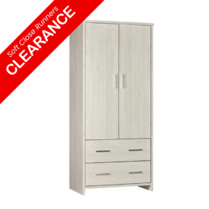 Atlas 2Draw 2Door Wardrobe Blonde 800X523X1800H