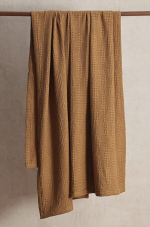 Ansel Dijon Cotton Waffle Throw 150X200