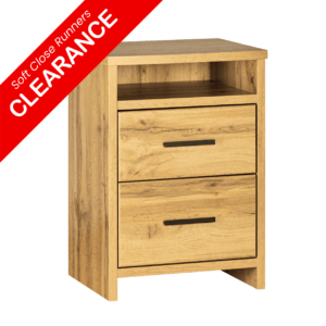 Nova 2Dr Bedside Cabinet Natural Wood 480X396X680H