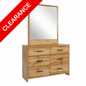 Nova 6Dr Dresser W/Mirror Natural Wood 1153X396X1