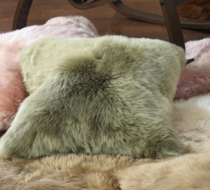 Olive Nz Sheepskin Feather Filled Cushion 50X50Cm