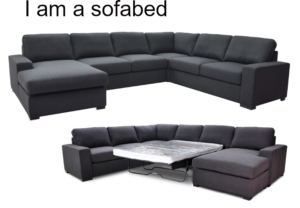 Bronson 3+Chs Cnr +2 +Sofabed Charcoal Fabric
