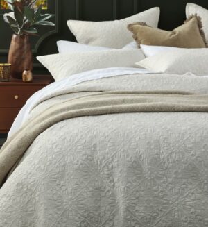 Hawthorne Ivory Embroidered Bedspread King Single