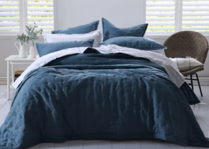 Laundered Linen Ocean Cali King Bedspread