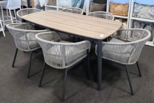 Alfie 1800 Table + 6 Arcola Dining Chairs