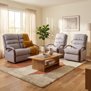 Arrowtown La Z Boy 2 + R + R Gem Cement Fabric