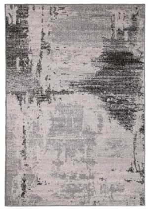 Asana Vintage Black Grey Short Pile Rug 1.6x2.3M