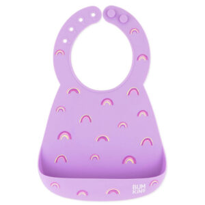 Bumkins Silicone Bib - Purple Rainbows