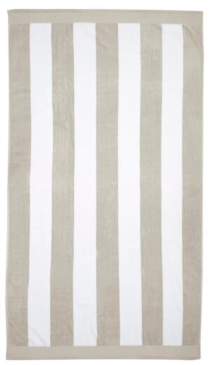 Classic Stripe Beach Towel Pebble 95X175Cm