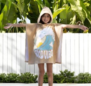 Kids Good Vibes Beach Poncho & Bucket 60X120Cm
