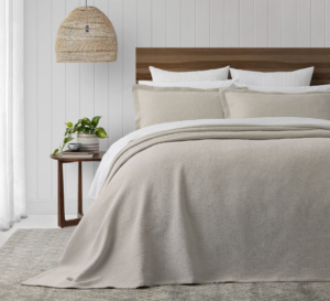 Porto Bedspread King Single Ecru
