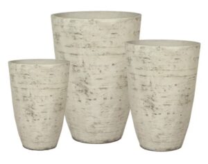 Athena Stone Lite Planter Set Of 3 Country White