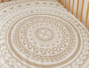 Bo & Ko Polynesian Fitted Cot Sheet Mocha 70X130Cm