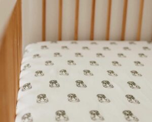 Bo & Ko Tiki Fitted Cot Sheet Green 70X130Cm