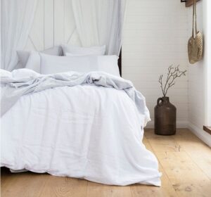 French Linen Ivory Queen Duvet Cover Set
