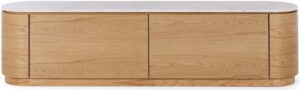 Takita Oak Tv Stand W/Marble Top 180X35X45