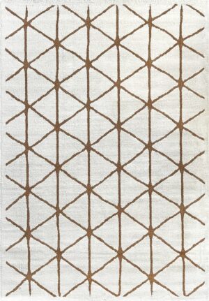 Brax Grid Copper Cream 1.6X2.3 Large Rug