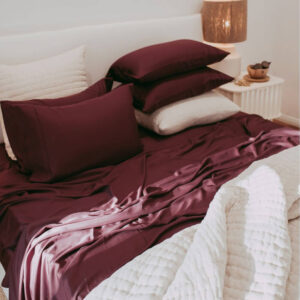 Organic Bamboo Burgundy Double Sheet Set