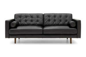 Sven 3 Seater In Black Full Aniline Leather