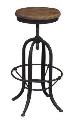 Old Elm Top Cafe Barstool Black Feet 450X450X620+