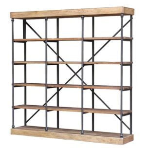 Large Elm & Iron Bookcase 2130X450X2130H