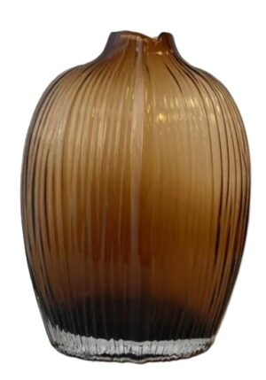Fleur Shoulder Tall Glass Vase Amber 20X10X18.5H