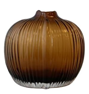 Fleur Shoulder Wide Glass Vase Amber 23X15X21H
