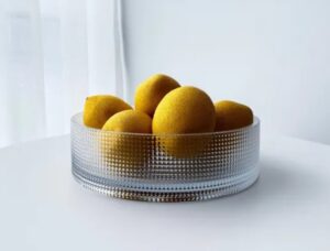 Fleur Textured Glass Bowl Clear