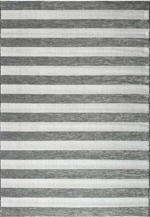 Coast Indoor/Outdoor Stripe Charcoal Rug 1.2X1.7