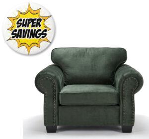Cuba 1 Seater In Akoya Fern Fabric 1200X910X920H