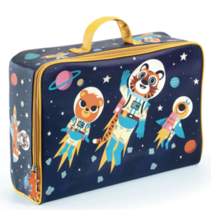 Space Print Waterproof Kids Suitcase
