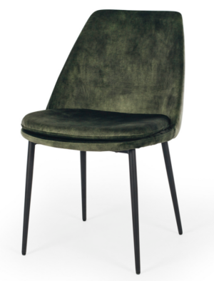 Mia Velvet Moss Green Dining Chair 2 Only