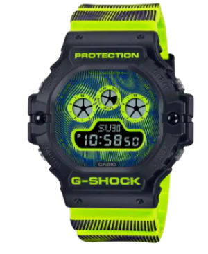 G-Shock Yellow Blue Time Distortion Digital Watch