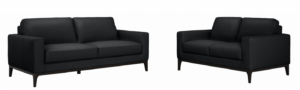 Elise 3 + 2 Seater In Black Leather Due June26