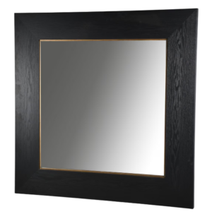 Black Oak W Gold Trim Square Mirror 1395X1395X40M